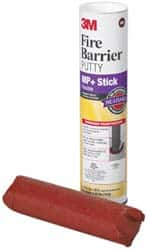 3M - 1/4" x 11" Stick Red Elastomer Fire Barrier Putty - 437°F Max Operating Temp, Series MP+ - Caliber Tooling