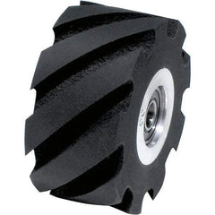 Dynabrade - 2" Diam x 1" Wide Contact Wheel Assembly - 5/8" Arbor Hole, Standard, 90 Duro Rubber Face - Caliber Tooling