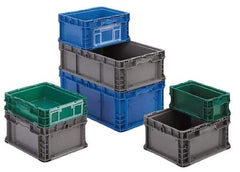 Orbis - 40 Lb Load Capacity Gray Polyethylene Tote Container - Stacking, 12" Long x 15" Wide x 9-1/2" High - Caliber Tooling