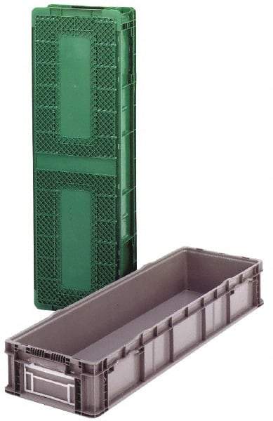 Orbis - 40 Lb Load Capacity Green Polyethylene Tote Container - Stacking, 48" Long x 15" Wide x 10.8" High - Caliber Tooling