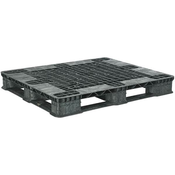 Orbis - 47.8" Long x 39.9" & Wide x 5.8" High Polyethylene Stackable Pallet - 30,000 Lb Static Capacity, 3,500 Lb Dynamic Capacity, Black - Caliber Tooling