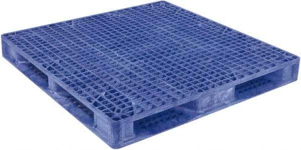 Orbis - 47.9" Long x 47.9" & Wide x 6.8" High Polyethylene Stackable Pallet - 30,000 Lb Static Capacity, 4,000 Lb Dynamic Capacity, Blue - Caliber Tooling