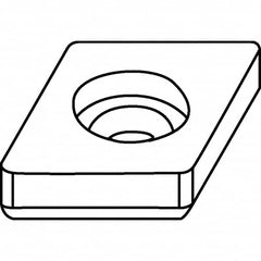 Kennametal - 14.66mm Inscribed Circle, Square Pin/Clamp Combination Cutting Unit Shim for Indexables - Carbide, 0.255" Thick, ICSN Shim Style, Left Hand, Right Hand Cut - Caliber Tooling