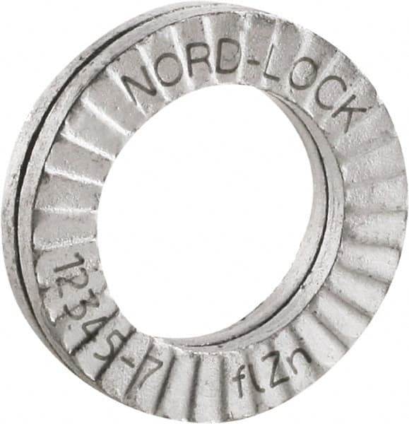 Nord-Lock - 3/8", Zinc Flake, Steel Wedge Lock Washer - Grade 2, 0.406 to 0.414" ID - Caliber Tooling