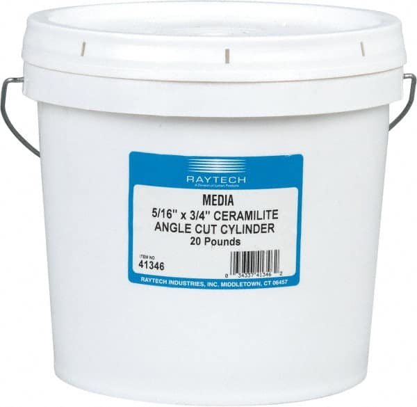 Raytech - Ceramic Plastic Blend Carrier, Polishing Tumbling Media - Cylinder Shape, Wet Operation, 5/16" Long x 3/4" High - Caliber Tooling