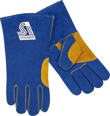 Steiner - Size L Unlined Cowhide Welding Glove - 13" OAL, Gauntlet Cuff, For General Welding - Caliber Tooling