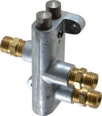 Heinrich - 1/4" NPS Four Way Valve Air Valve - 1/4" NPT Inlet, 0.25" NPT Outlet, Plunger Button/Spring Acuator - Caliber Tooling