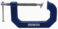 Irwin - Regular-Duty 5" Max Opening, 3-1/4" Throat Depth, Cast Iron Standard C-Clamp - 1,500 Lb Capacity, 0" Min Opening, Standard Throat Depth - Caliber Tooling