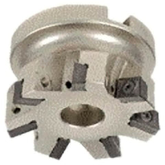 Iscar - 6 Inserts, 2" Cut Diam, 3/4" Arbor Diam, 0.354" Max Depth of Cut, Indexable Square-Shoulder Face Mill - 0/90° Lead Angle, 1.57" High, XCMT Insert Compatibility, Through Coolant, Series IscarPlunger - Caliber Tooling