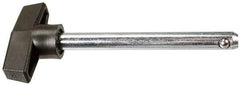 Value Collection - 1/2" Diam, 4" Usable Length, T Handle, Quick Release Pin - 4" OAL, Grade C1010/C1022 Steel, Zinc-Plated Finish - Caliber Tooling