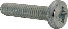 Value Collection - M8x1.25, 35mm Length Under Head Phillips Drive Machine Screw - Pan Head, Grade 4.8 Steel, Zinc-Plated Finish, Without Washer - Caliber Tooling