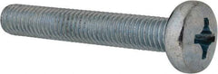 Value Collection - M8x1.25, 50mm Length Under Head Phillips Drive Machine Screw - Pan Head, Grade 4.8 Steel, Zinc-Plated Finish, Without Washer - Caliber Tooling