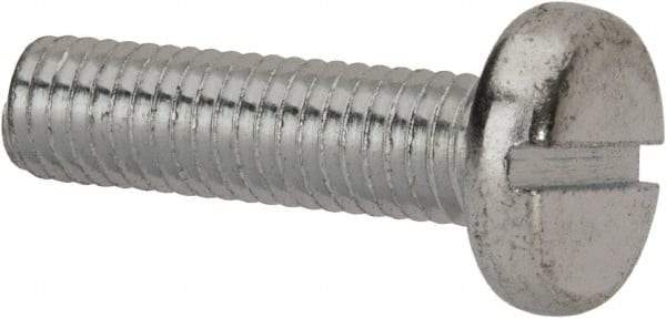 Value Collection - M8x1.25, 30mm Length Under Head Slotted Drive Machine Screw - Pan Head, Grade 4.8 Steel, Zinc-Plated Finish, Without Washer - Caliber Tooling