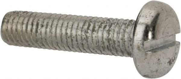 Value Collection - M8x1.25, 35mm Length Under Head Slotted Drive Machine Screw - Pan Head, Grade 4.8 Steel, Zinc-Plated Finish, Without Washer - Caliber Tooling