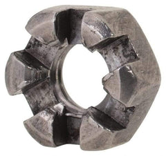 Value Collection - 1/4-20 UNC Grade 2 Steel Slotted Locknut - 7/16" Width Across Flats, 7/32" High, Uncoated - Caliber Tooling