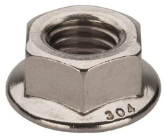 Value Collection - 1/2-13, 1.031" Flange Diam, Serrated Flange Nut - Grade 18-8 Stainless Steel, Uncoated Finish, 0.458" Flange Height - Caliber Tooling