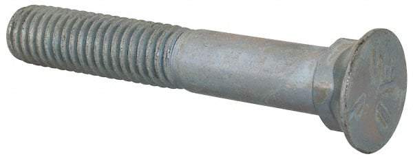 Value Collection - 3/8-16 UNC, 2-1/2" OAL, Steel Plow Bolt - Zinc-Plated Finish, Grade 5 - Caliber Tooling