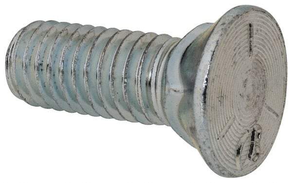 Value Collection - 7/16-14 UNC, 1-1/4" OAL, Steel Plow Bolt - Zinc-Plated Finish, Grade 5 - Caliber Tooling