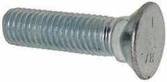 Value Collection - 1/2-13 UNC, 2" OAL, Steel Plow Bolt - Zinc-Plated Finish, Grade 5 - Caliber Tooling