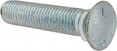 Value Collection - 3/4-10 UNC, 3-1/2" OAL, Steel Plow Bolt - Zinc-Plated Finish, Grade 5 - Caliber Tooling