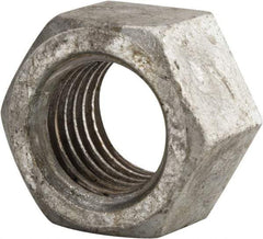 Value Collection - 1-3/8 - 6 UNC Steel Right Hand Hex Nut - 2-1/16" Across Flats, 1-11/64" High, Hot Dipped Galvanized Finish - Caliber Tooling