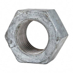 Value Collection - 1-1/2 - 6 UNC Steel Right Hand Hex Nut - 2-1/4" Across Flats, 1-9/32" High, Hot Dipped Galvanized Finish - Caliber Tooling