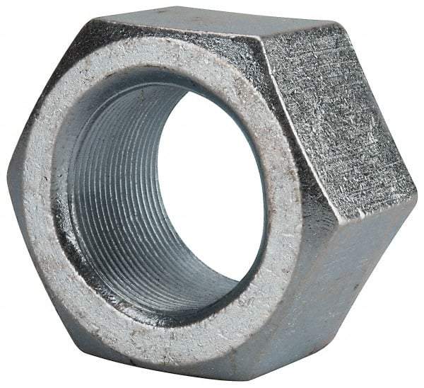 Value Collection - 2-12 UN Steel Right Hand Hex Nut - 3" Across Flats, 1-23/32" High, Zinc Clear Finish - Caliber Tooling