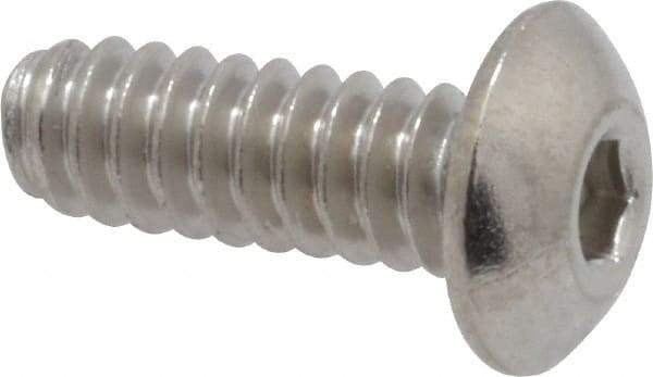 Value Collection - #6-32 UNC Hex Socket Drive, Button Screw - Grade 316 Stainless Steel, Uncoated, 3/8" Length Under Head - Caliber Tooling