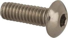 Value Collection - #8-32 UNC Hex Socket Drive, Button Screw - Grade 316 Stainless Steel, Uncoated, 1/2" Length Under Head - Caliber Tooling