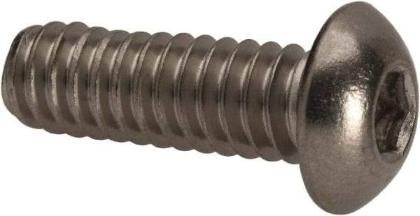 Value Collection - 1/4-20 UNC Hex Socket Drive, Button Screw - Grade 316 Stainless Steel, Uncoated, 3/4" Length Under Head - Caliber Tooling