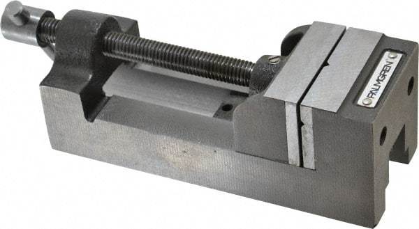 Palmgren - 2-1/2" Jaw Opening Capacity x 1-1/2" Throat Depth, Horizontal Drill Press Vise - 2-7/16" Wide Jaw, Stationary Base, Standard Speed, 7-1/4" OAL x 2-9/16" Overall Height, Cast Iron - Caliber Tooling