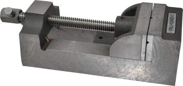 Palmgren - 4" Jaw Opening Capacity x 1-3/4" Throat Depth, Horizontal Drill Press Vise - 4" Wide Jaw, Stationary Base, Standard Speed, 10-3/4" OAL x 3-1/4" Overall Height, Cast Iron - Caliber Tooling