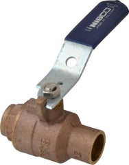 NIBCO - 3/4" Pipe, Full Port, Bronze Standard Ball Valve - 2 Piece, Inline - One Way Flow, Soldered x Soldered Ends, Lever Handle, 600 WOG, 150 WSP - Caliber Tooling