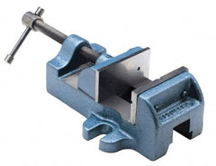 Palmgren - 1-1/2" Jaw Opening Capacity x 1" Throat Depth, Horizontal Drill Press Vise - 1-3/4" Wide Jaw, Stationary Base, Standard Speed, 4-1/2" OAL x 1-15/16" Overall Height, Cast Iron - Caliber Tooling