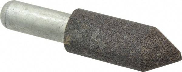 Grier Abrasives - 3/4" Diam 80 Grit 60° Included Angle Center Lap - Aluminum Oxide, Medium Grade, Extra Hard Density, Shank Mounted - Caliber Tooling