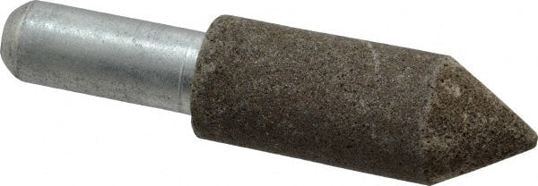 Grier Abrasives - 3/4" Diam 150 Grit 60° Included Angle Center Lap - Aluminum Oxide, Very Fine Grade, Extra Hard Density, Shank Mounted - Caliber Tooling