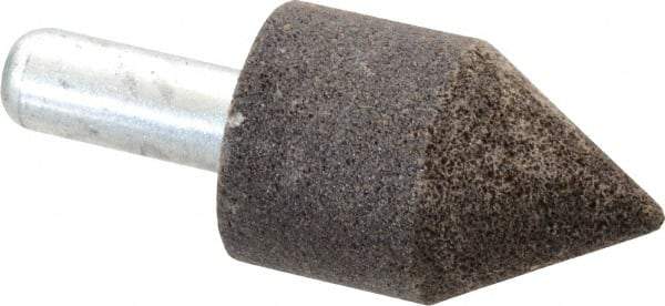 Grier Abrasives - 1-1/4" Diam 80 Grit 60° Included Angle Center Lap - Aluminum Oxide, Medium Grade, Extra Hard Density, Shank Mounted - Caliber Tooling