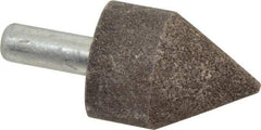 Grier Abrasives - 1-1/2" Diam 80 Grit 60° Included Angle Center Lap - Aluminum Oxide, Medium Grade, Extra Hard Density, Shank Mounted - Caliber Tooling