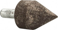 Grier Abrasives - 1-1/2" Diam 150 Grit 60° Included Angle Center Lap - Aluminum Oxide, Very Fine Grade, Extra Hard Density, Shank Mounted - Caliber Tooling