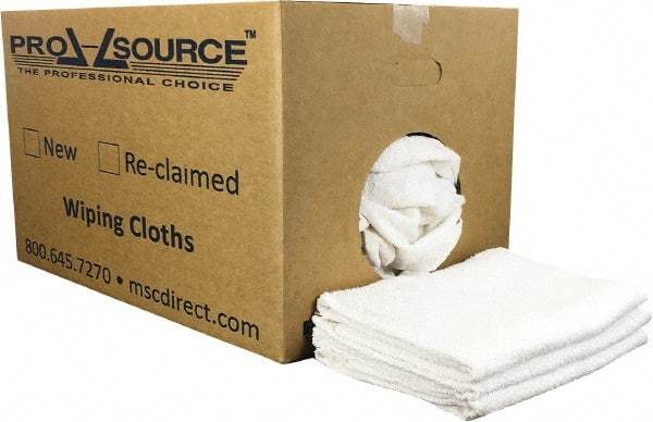 PRO-SOURCE - 40 Inch Long Virgin Terry Cotton Towels - White, Terry Cloth, Low Lint, Box - Caliber Tooling