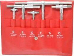 SPI - 4 Piece, 1/2 to 6 Inch, Hardened Tool Steel, Satin Chrome Finish, Telescoping Gage Set - Includes Vinyl Pouch - Caliber Tooling