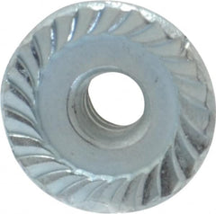 Value Collection - #6-32, 27/64" Flange Diam, Serrated Flange Nut - Grade Grade 2 Steel, Zinc-Plated Finish, 0.171" Flange Height - Caliber Tooling