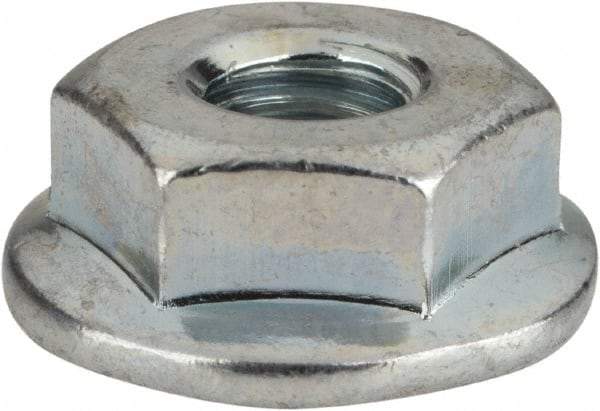 Value Collection - #12-24, 19/32" Flange Diam, Serrated Flange Nut - Grade Grade 2 Steel, Zinc-Plated Finish, 0.236" Flange Height - Caliber Tooling