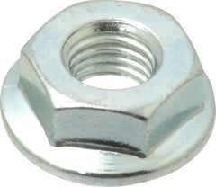 Value Collection - 1/4-28, 19/32" Flange Diam, Serrated Flange Nut - Grade Grade 2 Steel, Zinc-Plated Finish, 0.236" Flange Height - Caliber Tooling