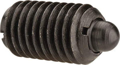 Gibraltar - 5/8-11, 1-1/16" Thread Length, 0.215" Plunger Projection, Steel Threaded Spring Plunger - 0.31" Max Plunger Diam, 1.062" Plunger Length, 7 Lb Init End Force, 50 Lb Final End Force - Caliber Tooling