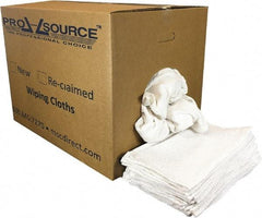 PRO-SOURCE - 19 Inch Long x 16 Inch Wide Virgin Utility Cotton Towels - White, Terry Cloth, Low Lint, 50 Lbs. at 3 to 4 per Pound, Box - Caliber Tooling