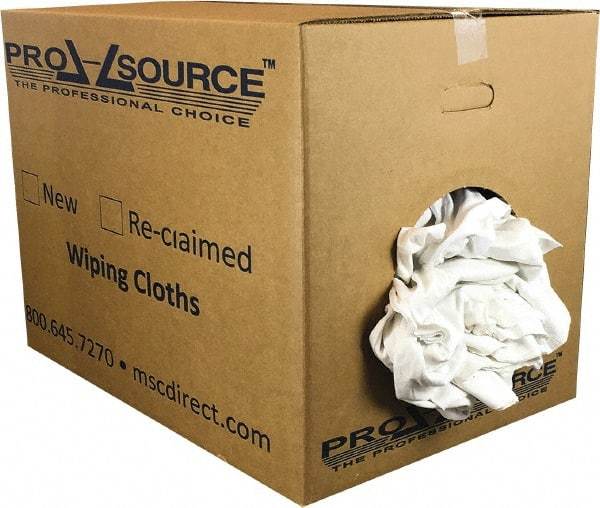 PRO-SOURCE - Virgin Cotton Rags - White, T-Shirt, Lint Free, Box - Caliber Tooling