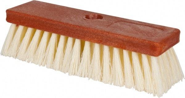 PRO-SOURCE - 1-1/2" Bristle Length, Polypropylene Utility Scrub Brush - 10" OAL, Wood Block - Caliber Tooling