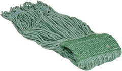 PRO-SOURCE - 5" Green Head Band, Large Blended Fiber Loop End Mop Head - 4 Ply, Clamp Jaw Connection, Use for General Purpose - Caliber Tooling