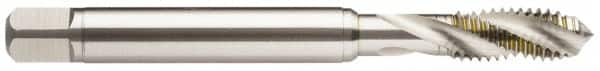 Guhring - 5/8-11 UNC 4 Flute 2BX Modified Bottoming Spiral Flute Tap - Powdered Metal, TiCN Finish, 110mm OAL, Right Hand Flute, Right Hand Thread, Series 2912 - Exact Industrial Supply